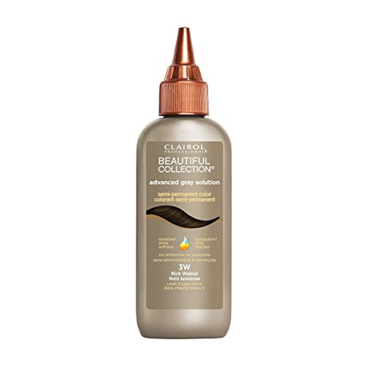 Clairol Beautiful Collection Gray 3W Rich Walnut