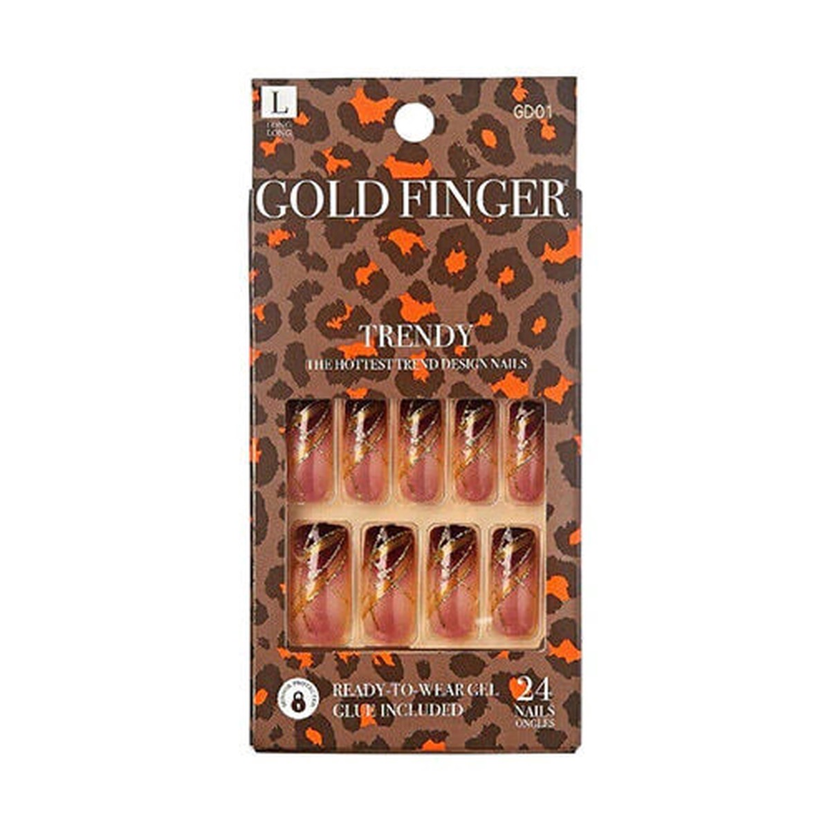 Gold Finger Trendy L Nails #GD01