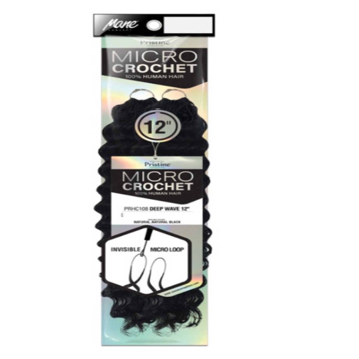 Mane Concept Micro Crochet "Deep Wave" 12" #Natural Black