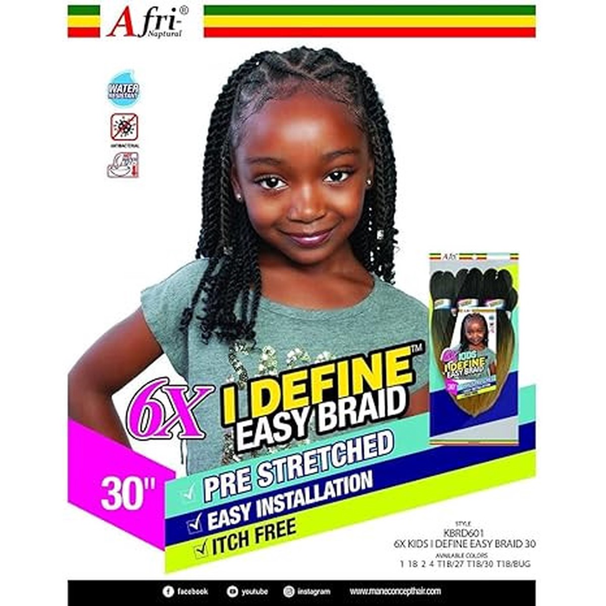 Afri 6x Kids Easy Braid #HOTPINK