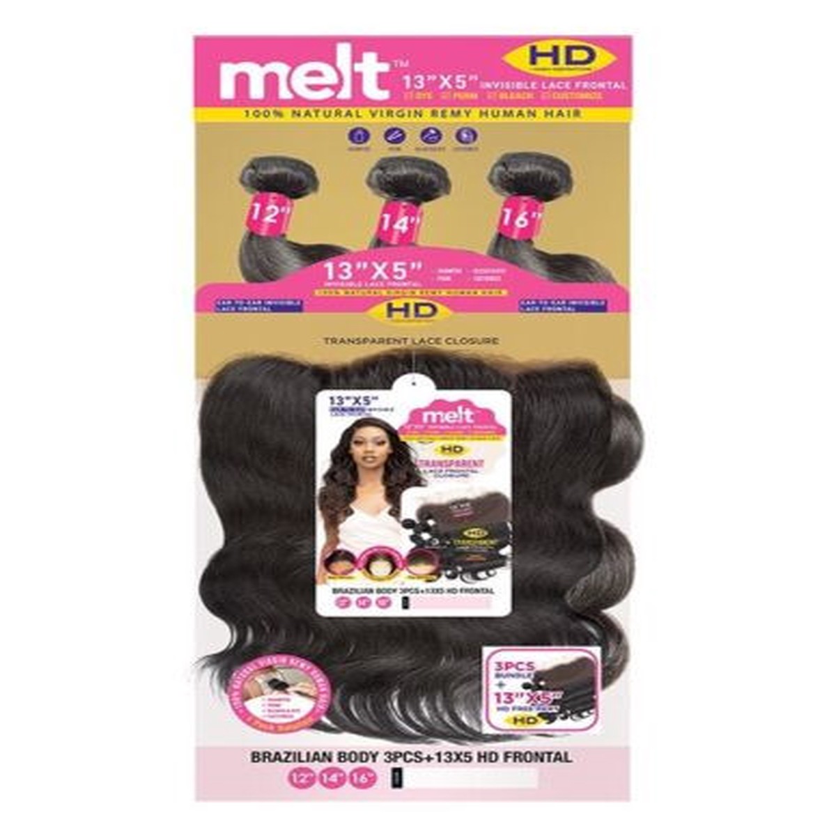 Janet Melt with 13x5 Frontal Brazilian Body 18"20"22" #Natural