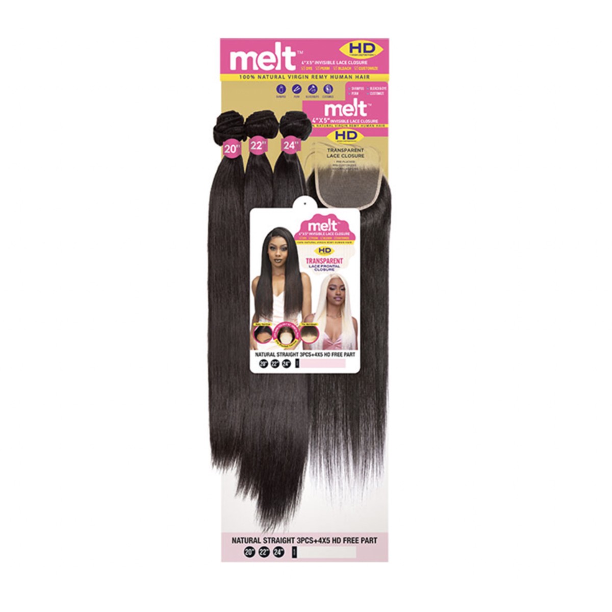 Janet Melt Natural Straight 16"18"20" #Natural