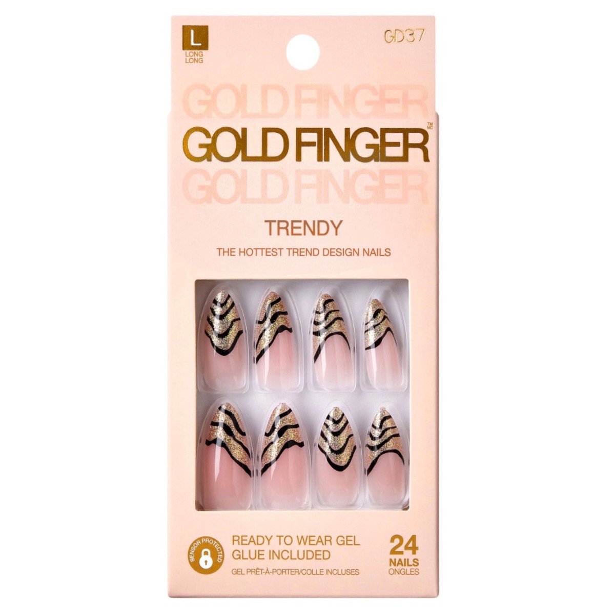 Gold Finger Nails #GD37