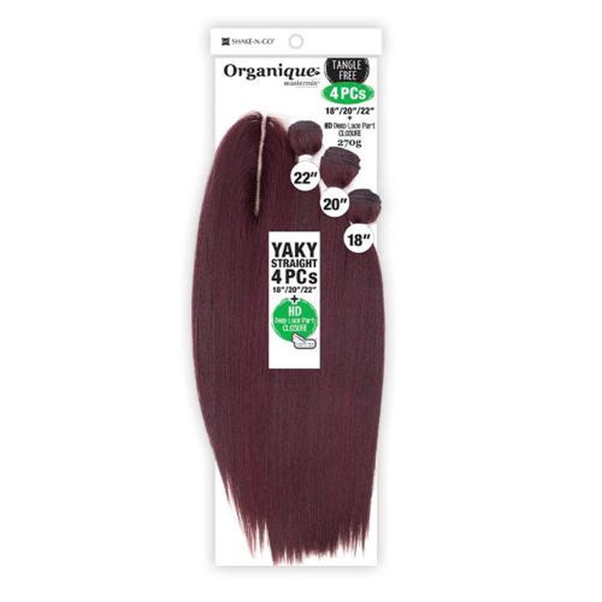 ORGANIQUE Yaky Straight 18"20"22" #1B