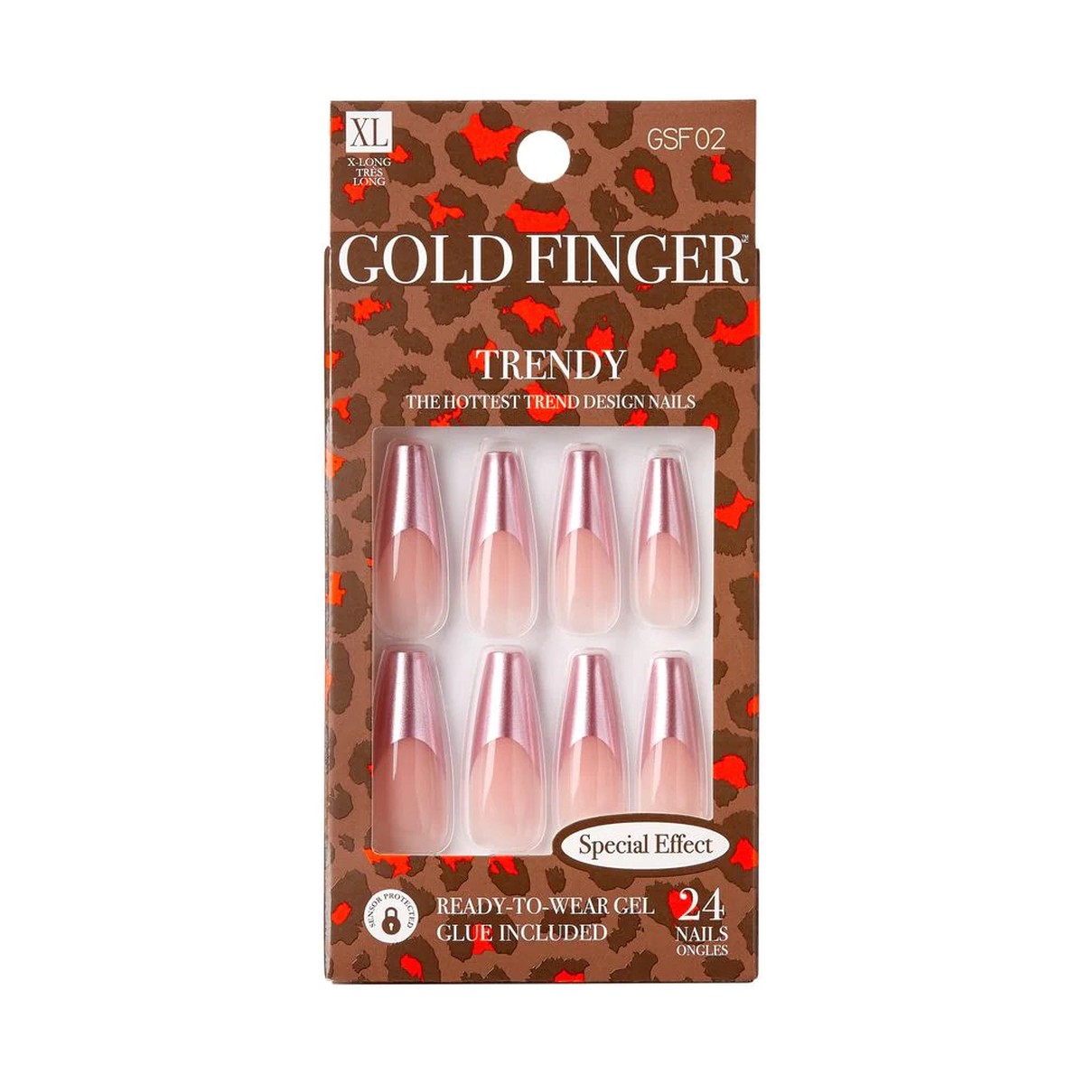 Gold Finger Gel XL Nails # GSF02