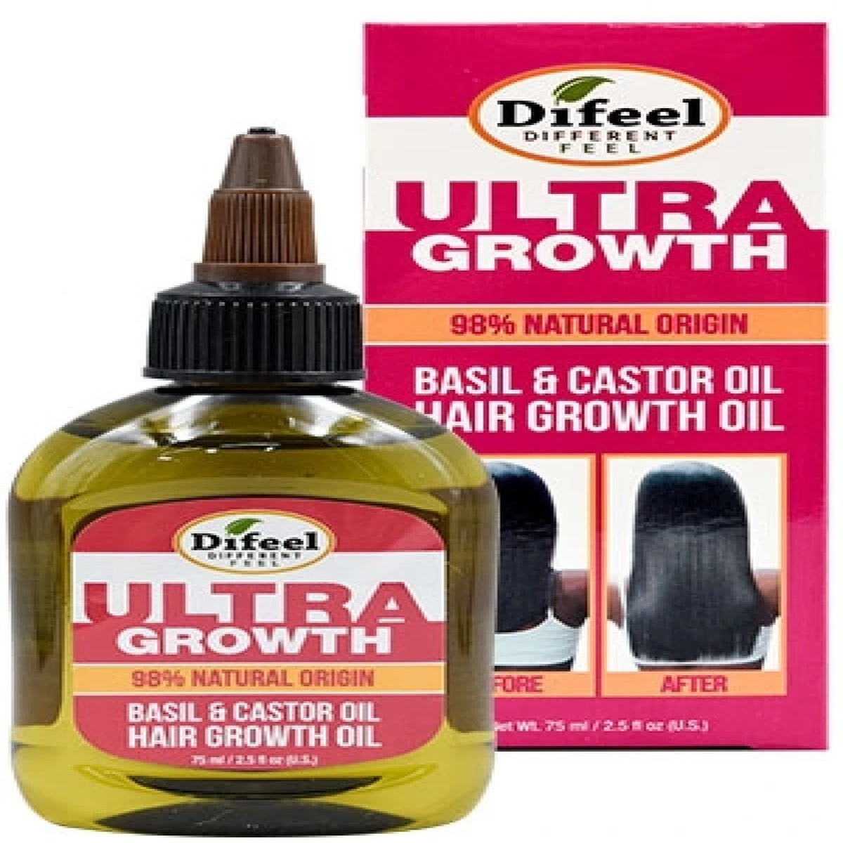 Difeel Ultra Growth Basil & Castor Oil Hair Growth Oil 2.5 oz