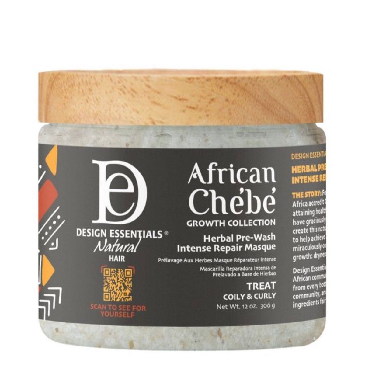 Design Essentials Natural African Chebe Pre-Wash Repair Masque12oz