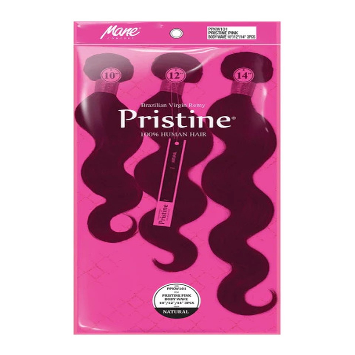 Mane Concept Pristine Pink 3pcs 12.14.16 "Body Wave" #NaturalBlack