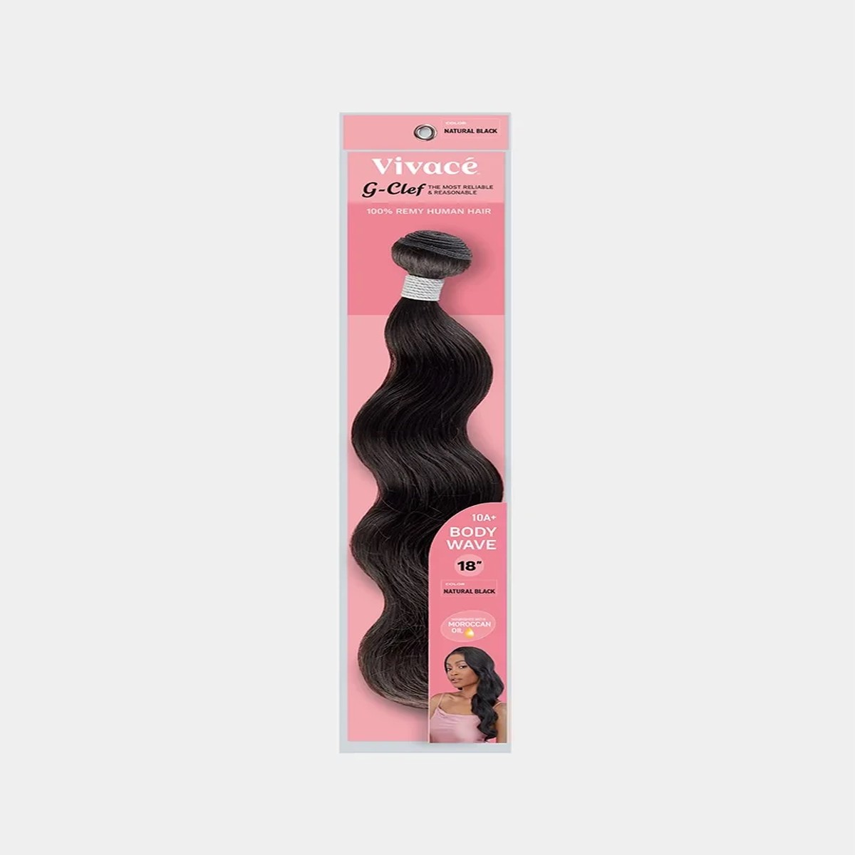 Vivace G-Clef "Body Wave" 18" #Natural Black