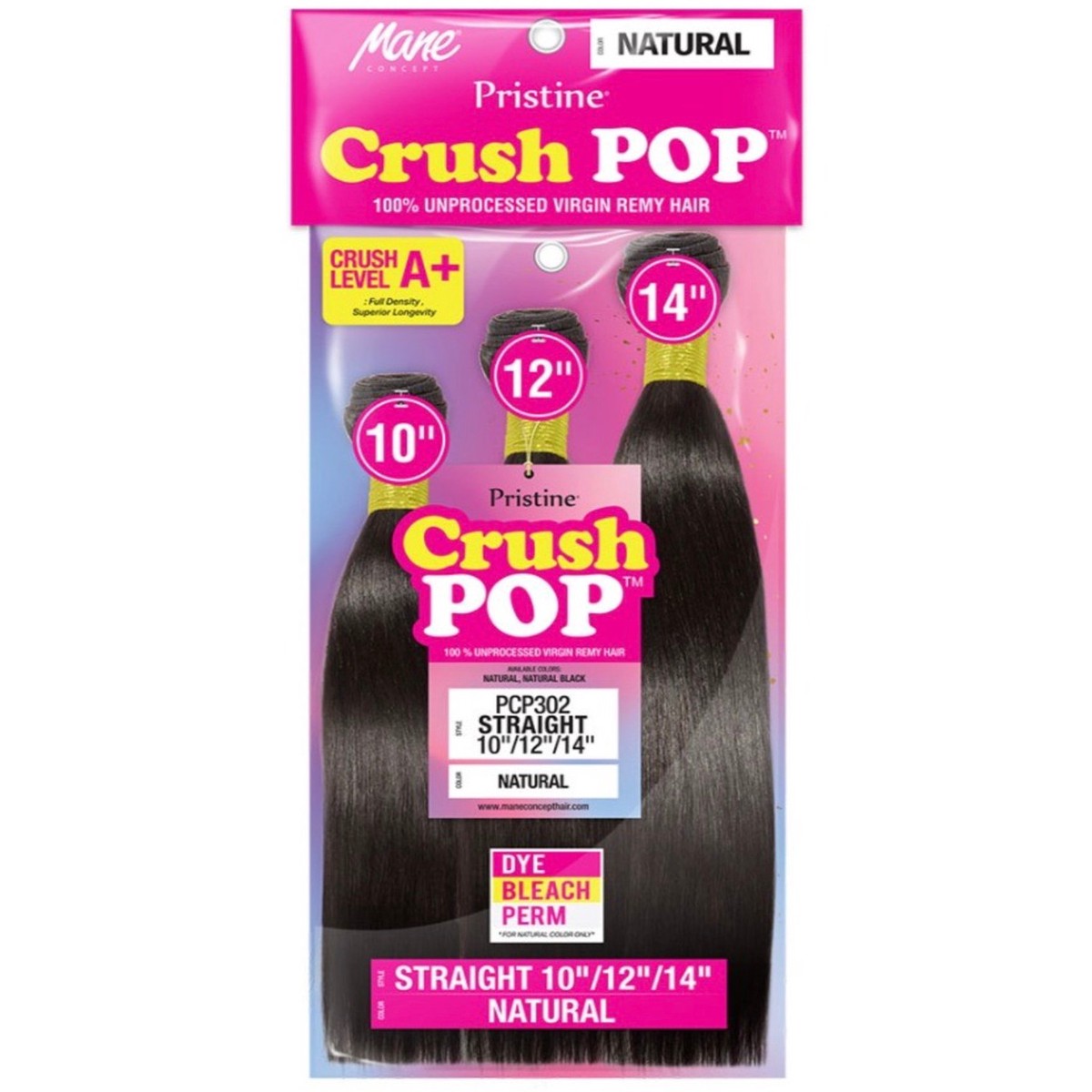 Crush Pop Straight 14/16/18 (N.Black)