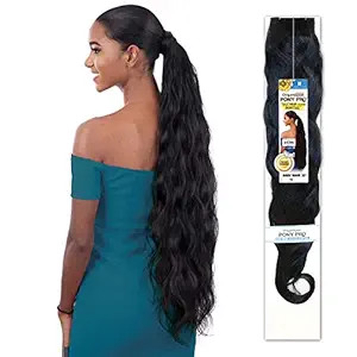 Organique Easy Wrap Body Wave Ponytail #1B