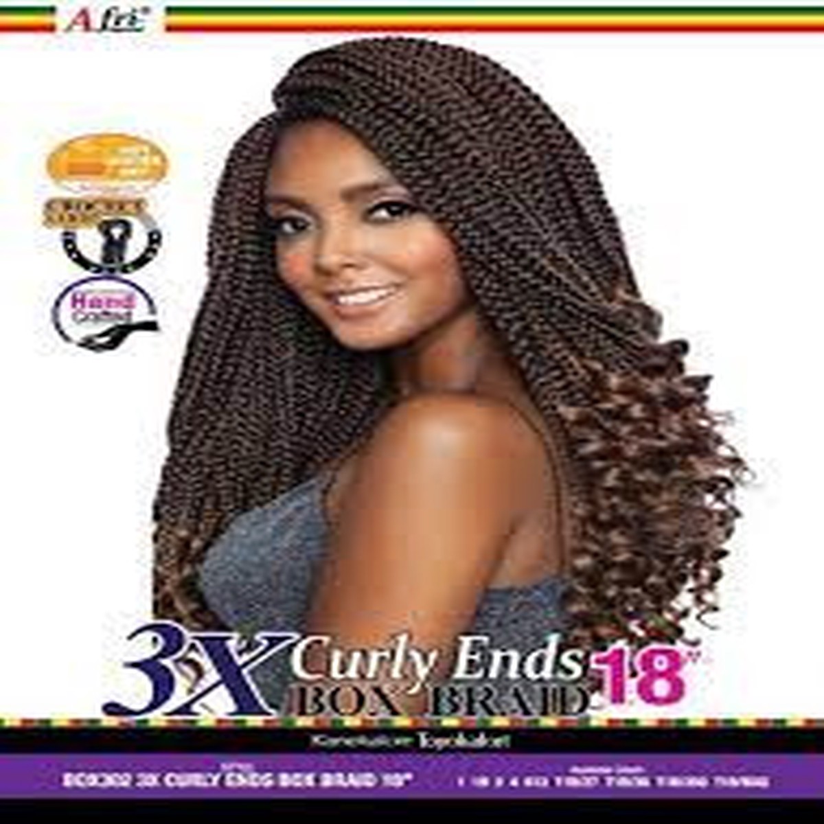 Afri 3x Curly Ends Box Braid 1B