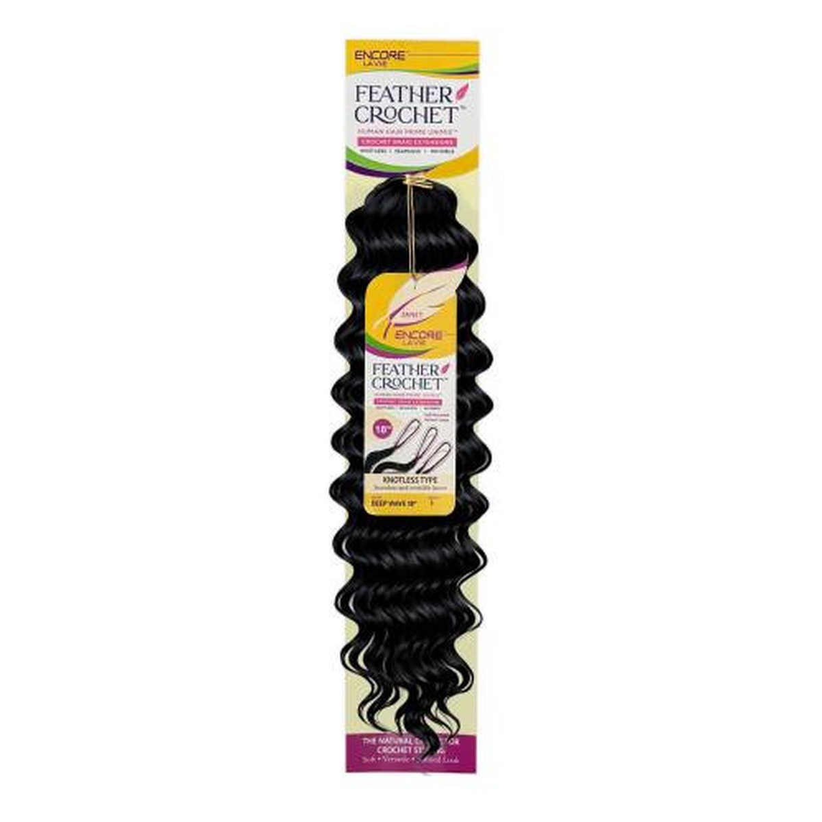 Janet Encore Feather Crochet Deep Wave 18" #1B