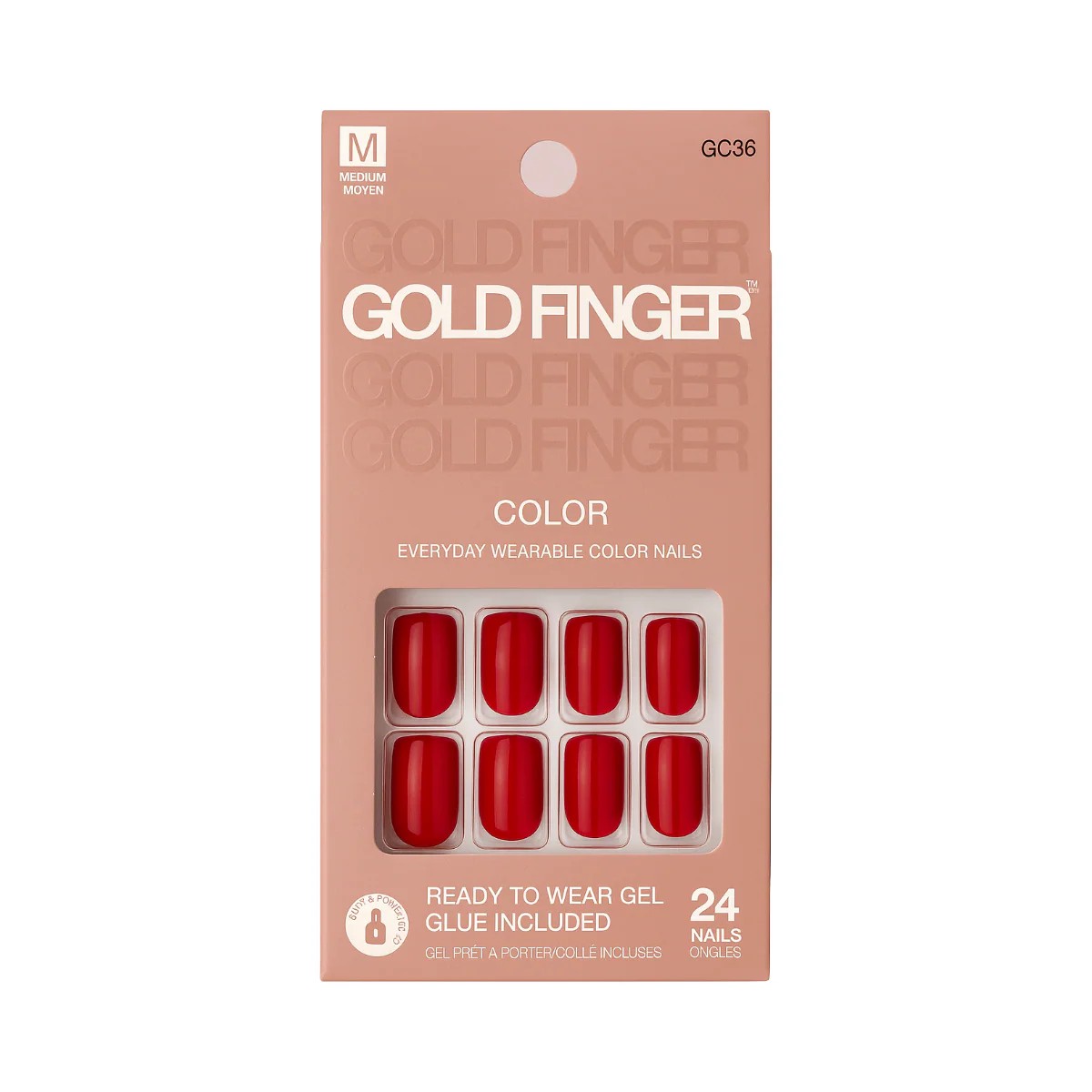 Gold Finger Solid Color M Nails #GC36