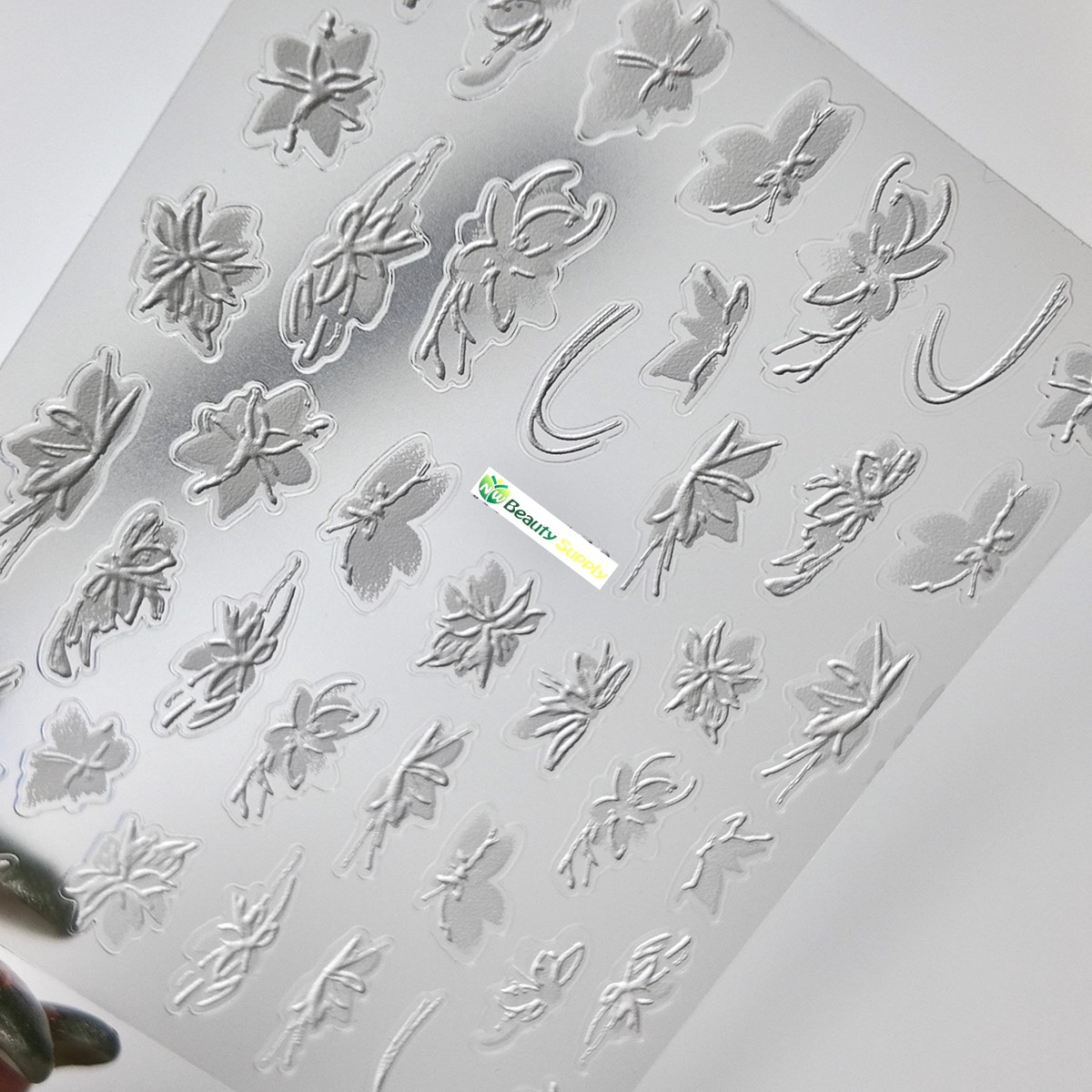 White Textured Flower Sticker Decal