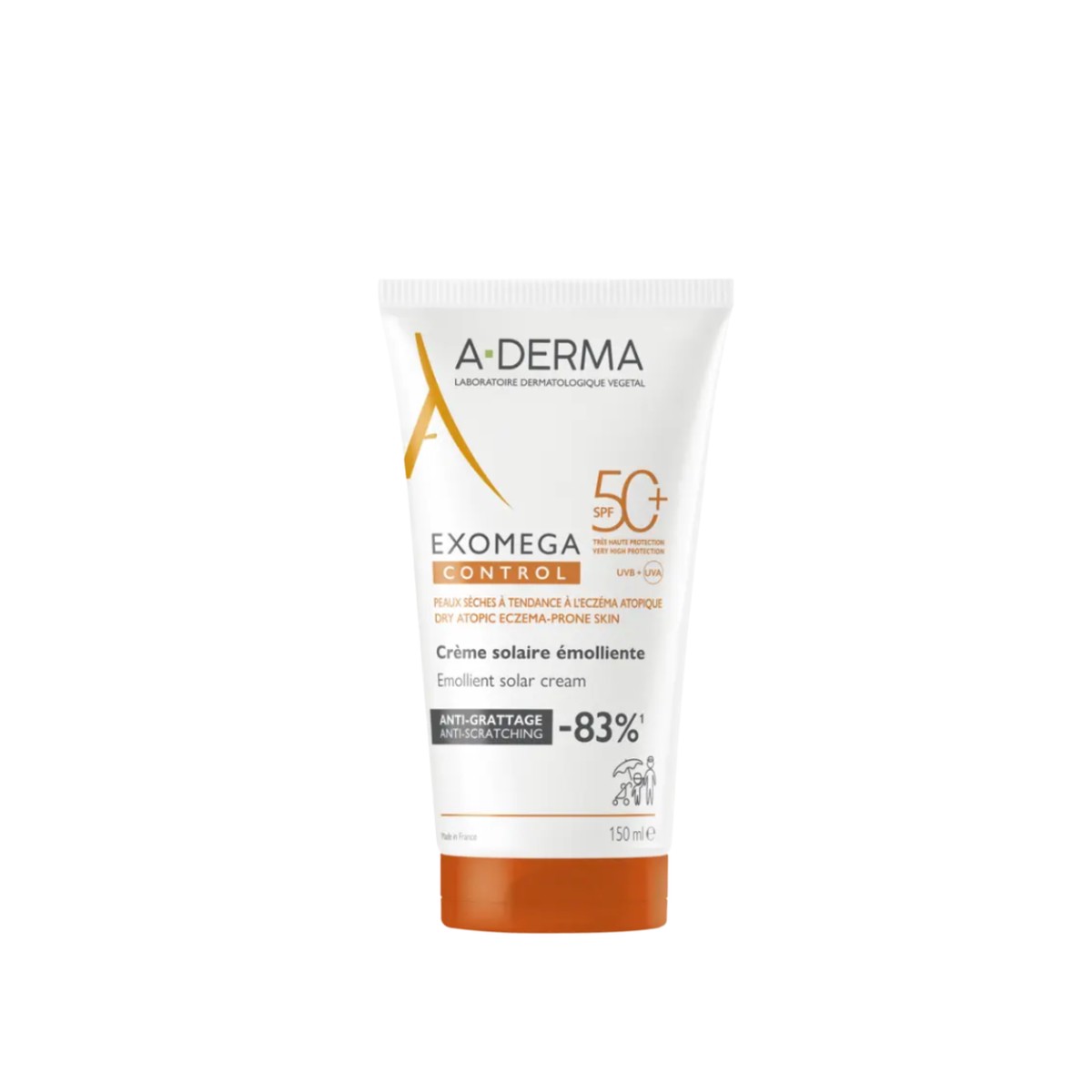 A-Derma Exomega Emollient For Dry To Atopic Skin Sunscreen SPF50