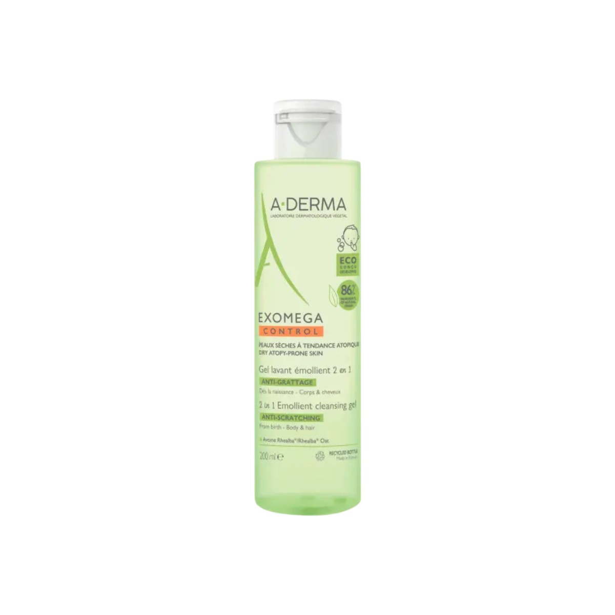 A-Derma Exomega Control Emollient Foaming Gel For Eczema Prone Skin 200ml