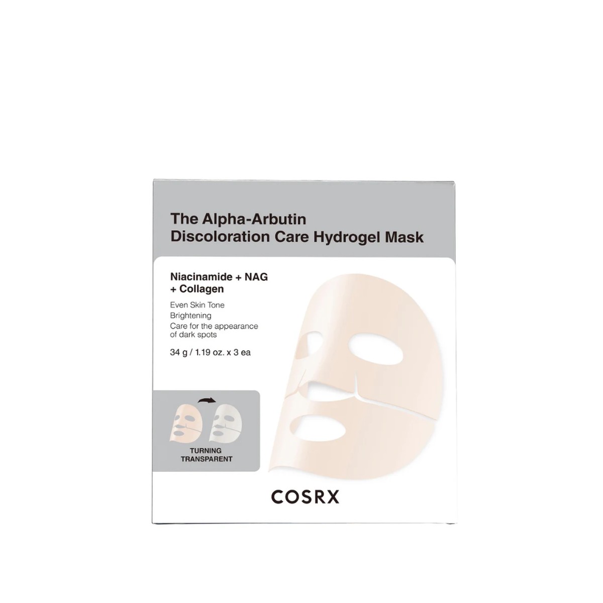 Cosrx The Alpha-Arbutin Discoloration Care Hydrogel Mask x3pcs