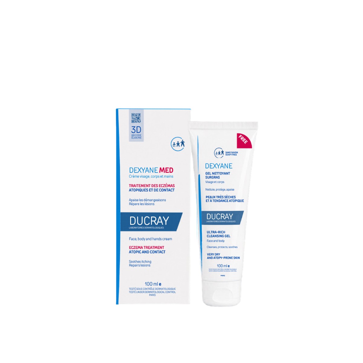 Ducray Dexyane Med Soothing Repair Cream Get Free Ultra-Rich Cleansing Gel Bundle
