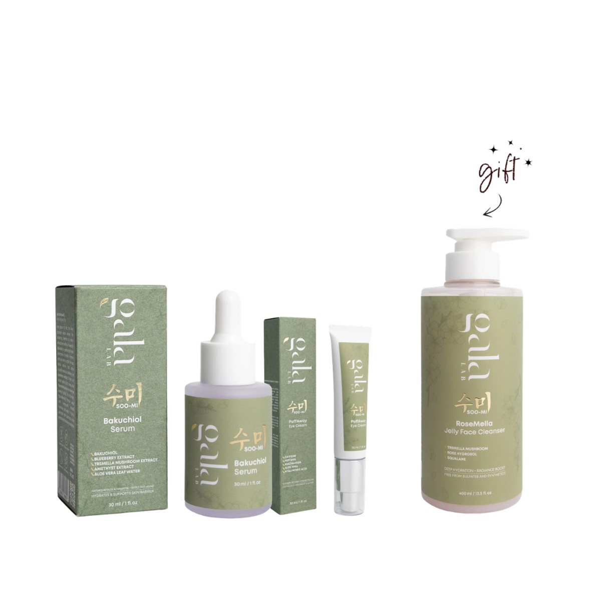 Gala Lab Soo-Mi Bakuchiol Serum & Eye Cream + Free RoseMella Cleanser Bundle