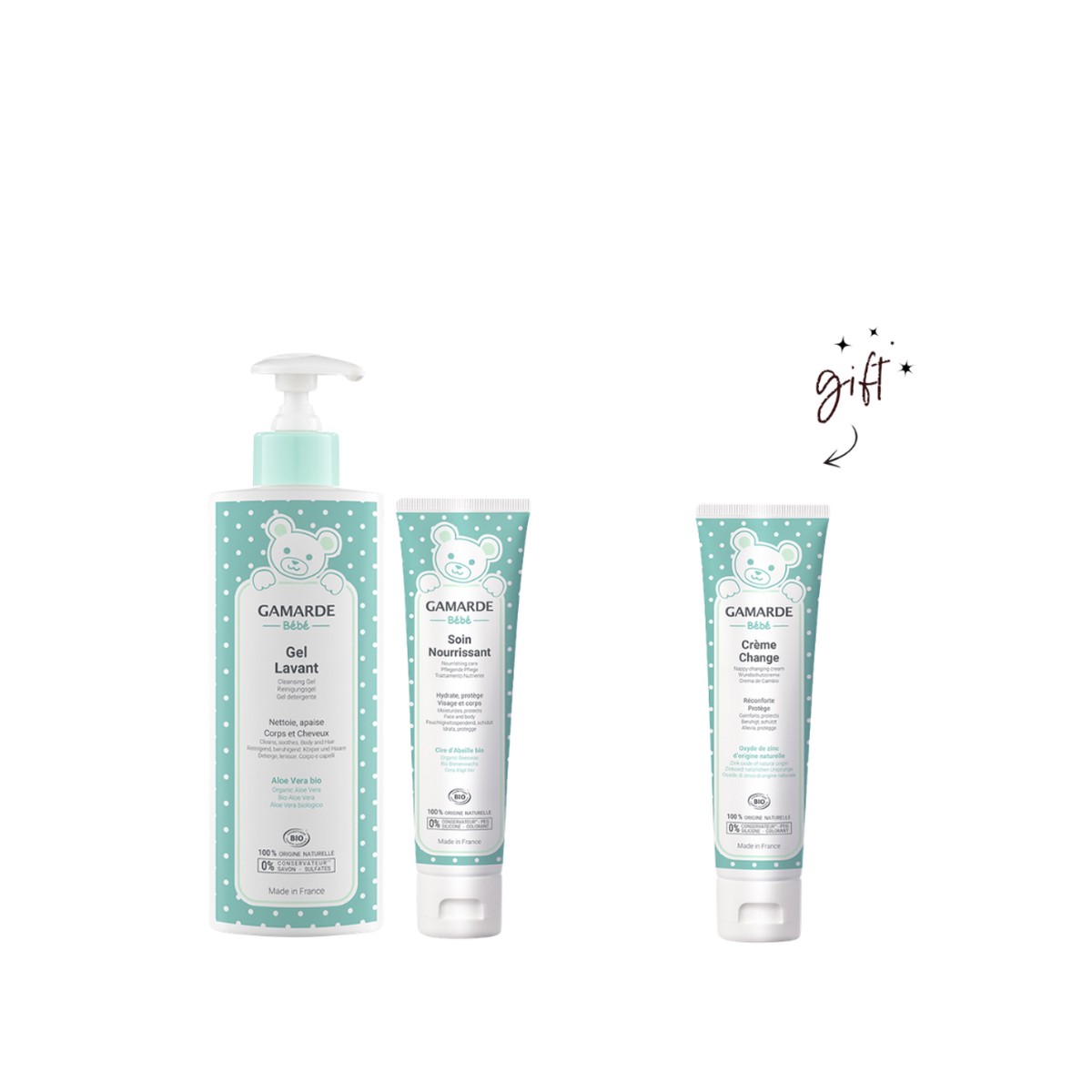 Gamarde Baby Cleanser & Nourishing Cream Bundle + Free Diaper Cream