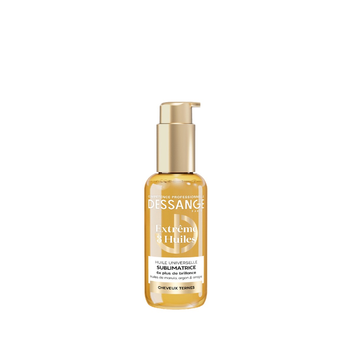Jacques Dessange Extreme Sublimating Universal Hair Oil 3 Oils - Formula Enriched With Marula, Argan & Evening Primrose Oils - Nourishes, Protects, Repairs - For Dull Hair