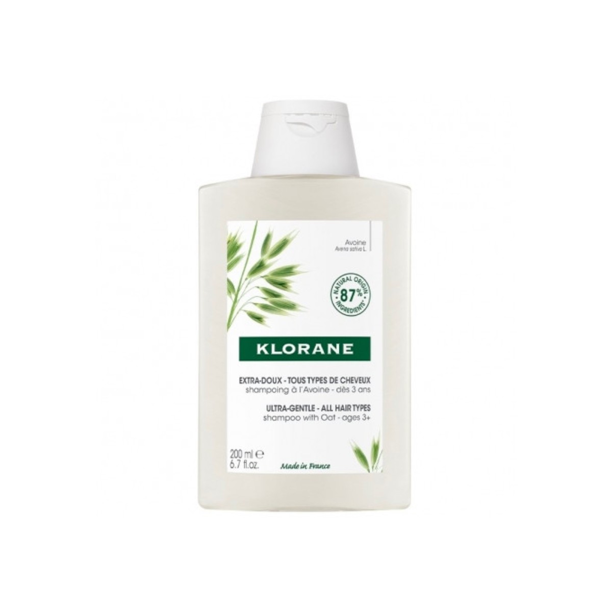 Klorane Shampoo With Oat Milk For All Hair Types 200ml