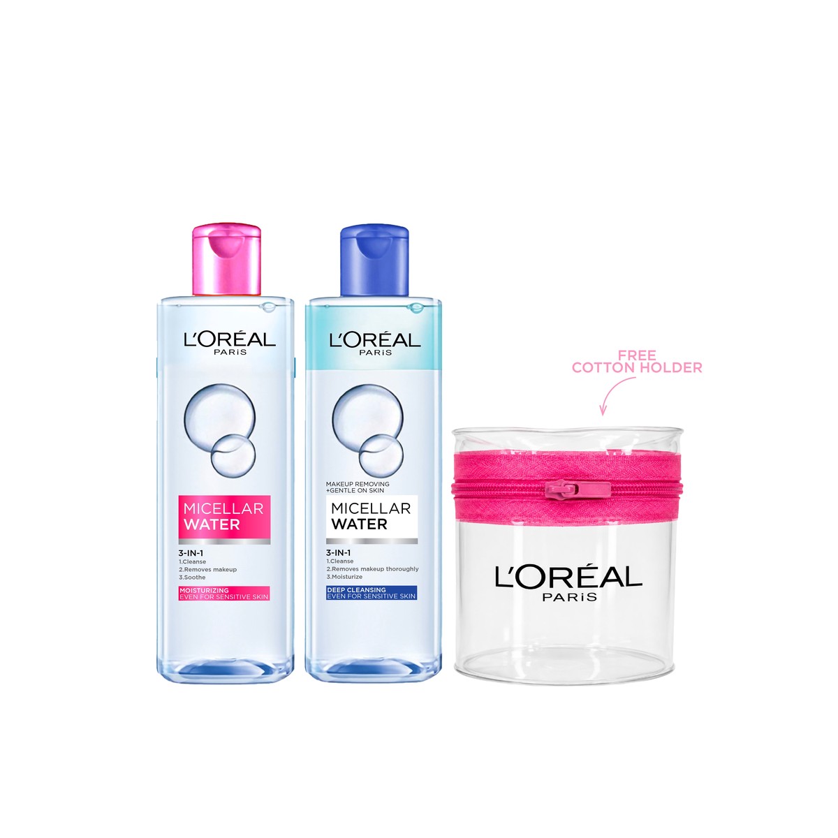 L'Oral Paris, 3-in-1 Micellar Duo Bundle + Free Gift