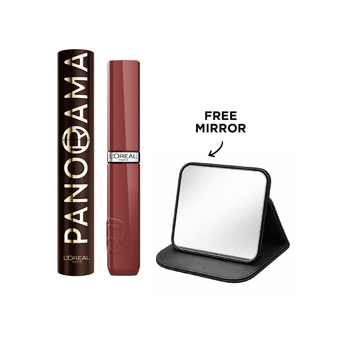 L'Oral Paris Infallible Laque Resistance x Brown Panorama Bundle + Free Mirror