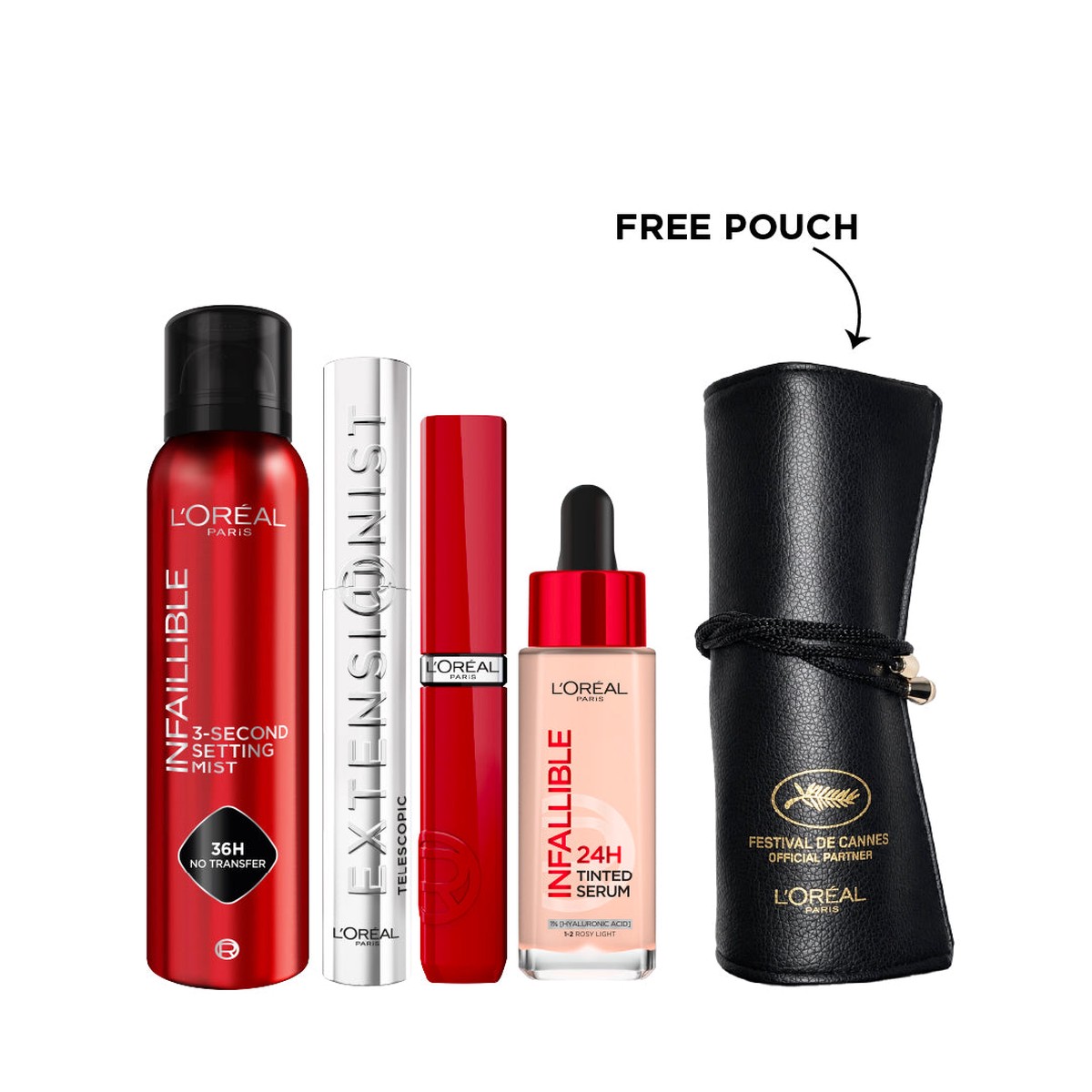 L'Oral Paris Infallible Tinted & Locked Look Bundle + Free Pouch At 25% Off