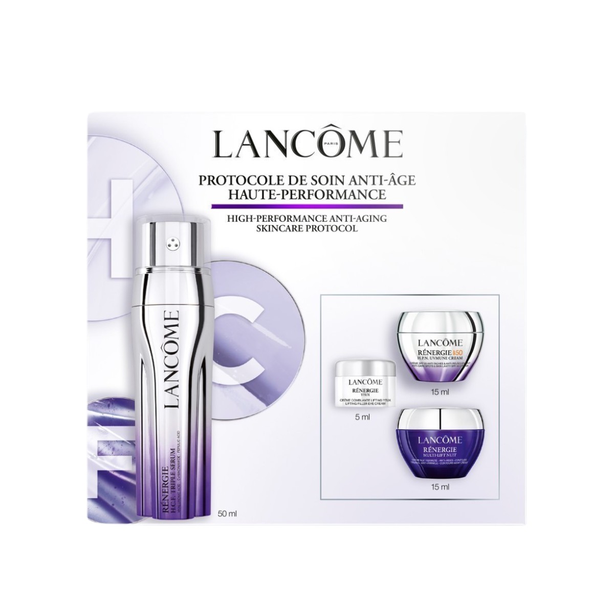 Lancme Renergie High Performance Anti-aging Skincare Protocol Routine Set