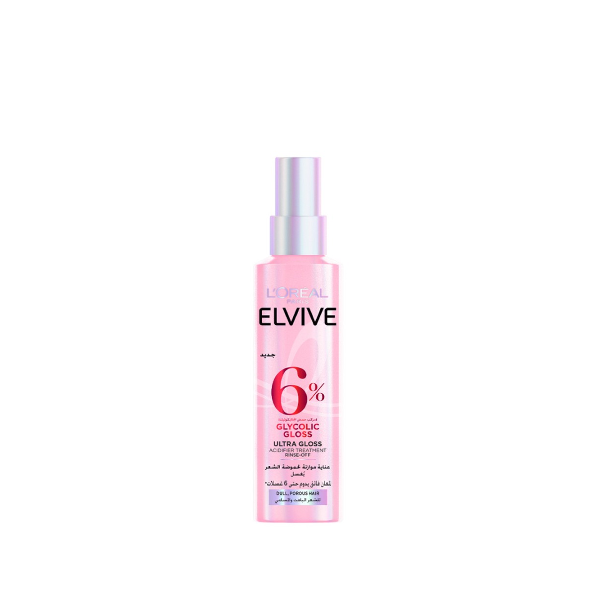 LOral Paris Elvive Glycolic Gloss 5-minute Lamination Rinse-Off, At-home glossing Acidifier treatment, 6% [Gloss Complex] with Glycolic Acid, For Dull Hair, 200ml