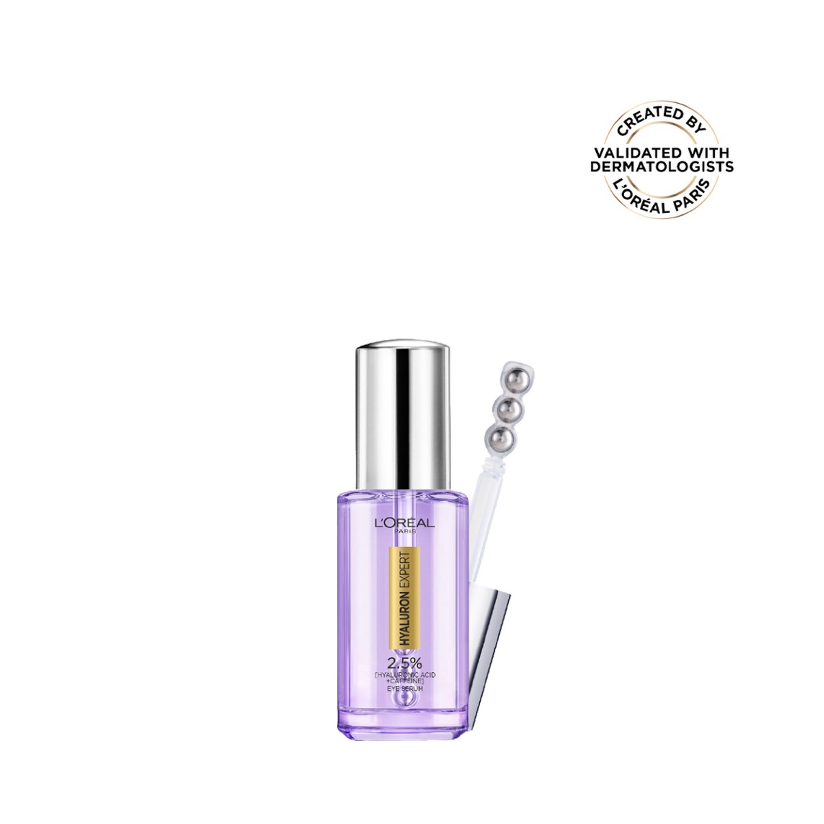 LOral Paris, Hyaluron Expert Eye Serum, Targeted Eye Contour Treatment for Hydration and Plump, with Hyaluronic Acid and Caffeine, 20ml