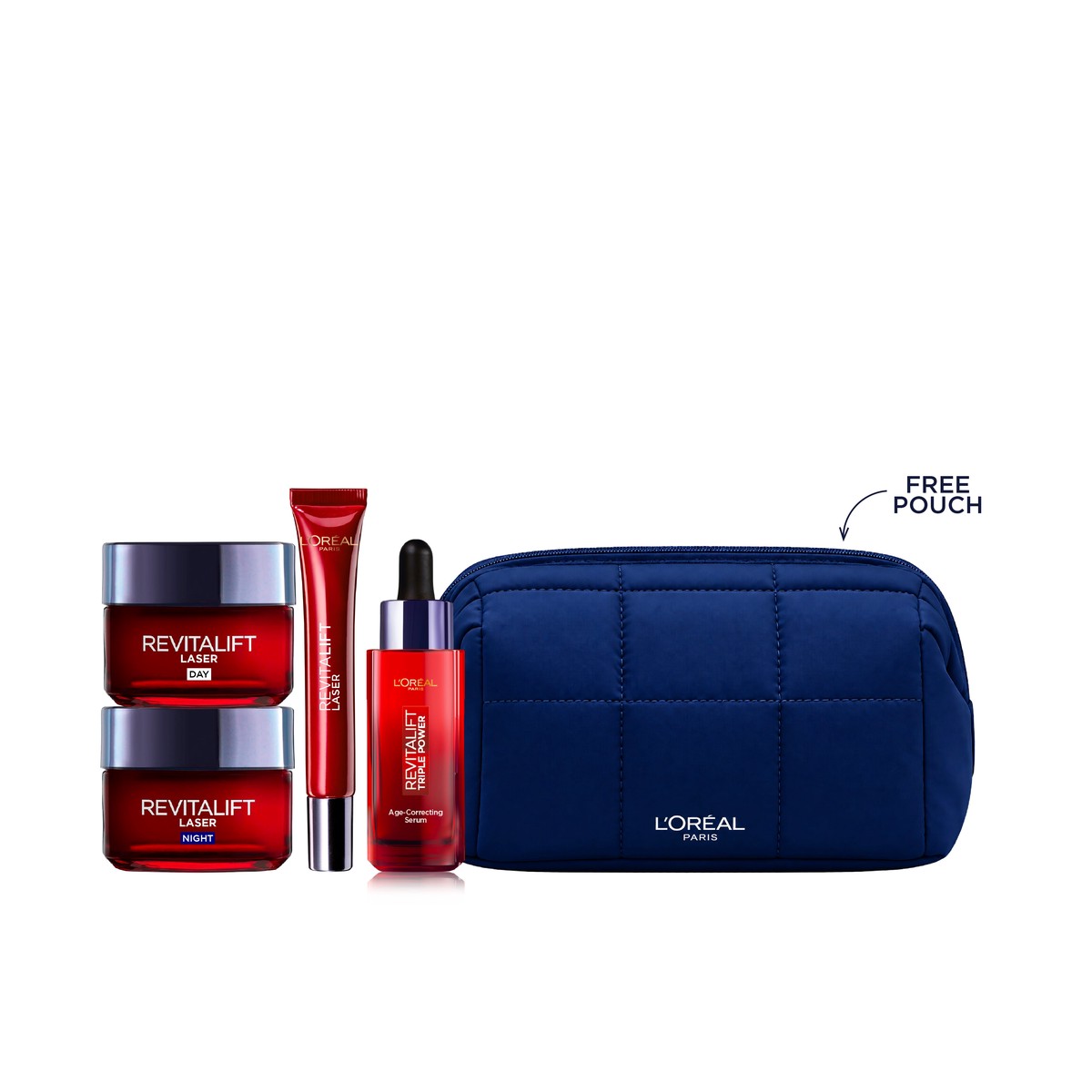 LOral Paris, Revitalift Hydrating and Moisturizing Bundle + Free Pouch