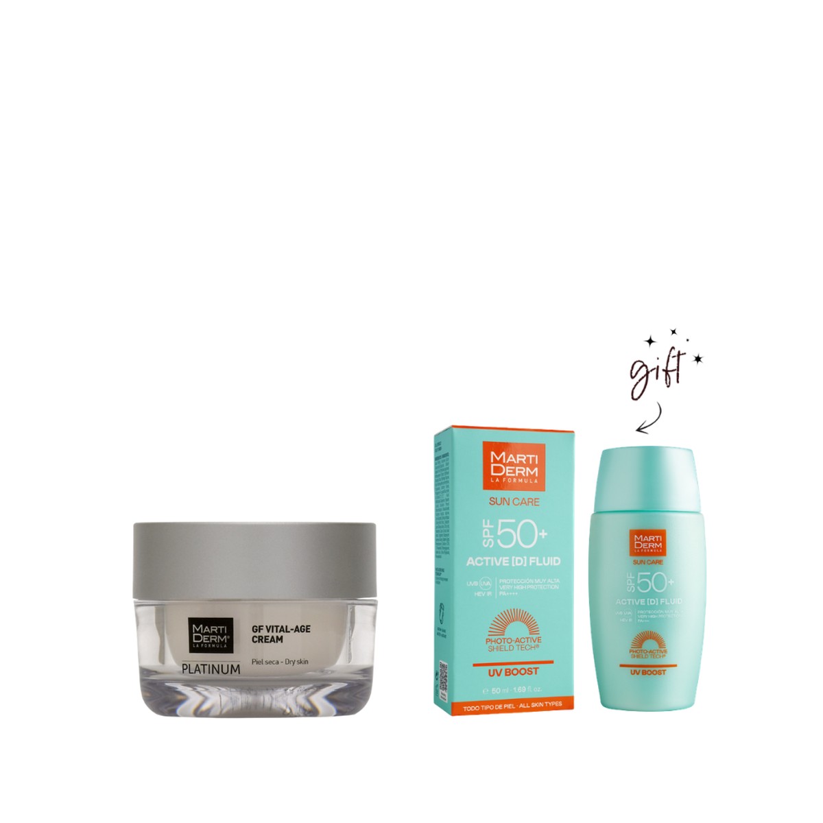 MartiDerm Platinum Cream + Free Sunscreen Bundle