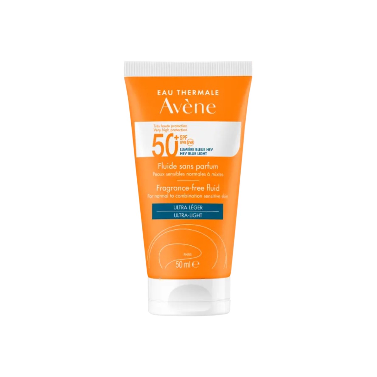 Avne Ultra Broad Spectrum Spf50+ Fragrance Free Fluid For Normal To Combination Sensitive Skin