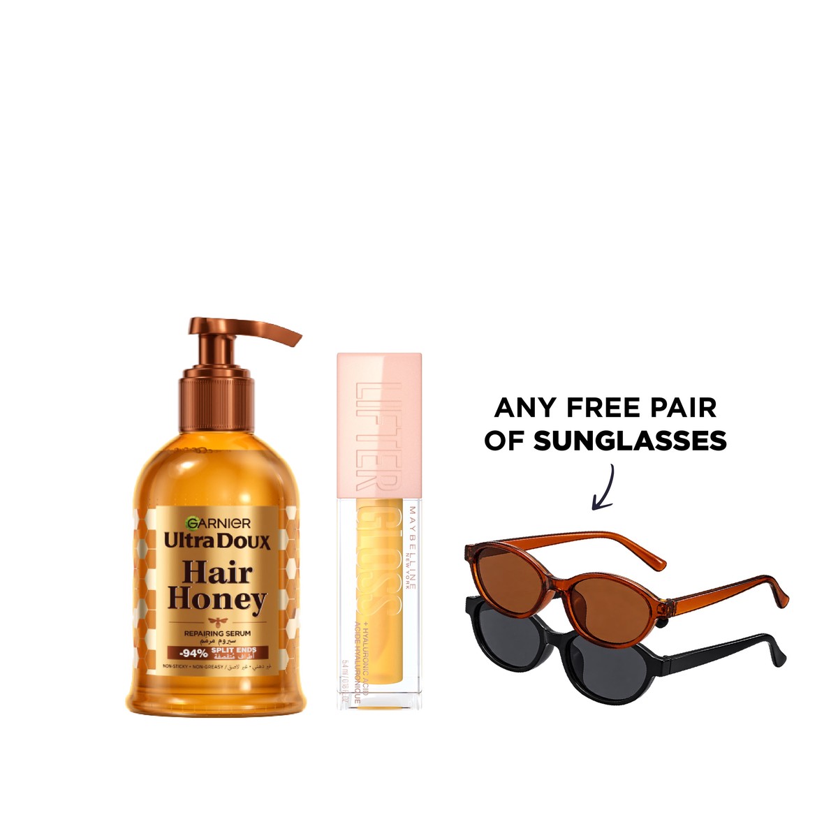 Maybelline Lifter Gloss x Garnier Honey Treasures Serum Bundle At 15% Off