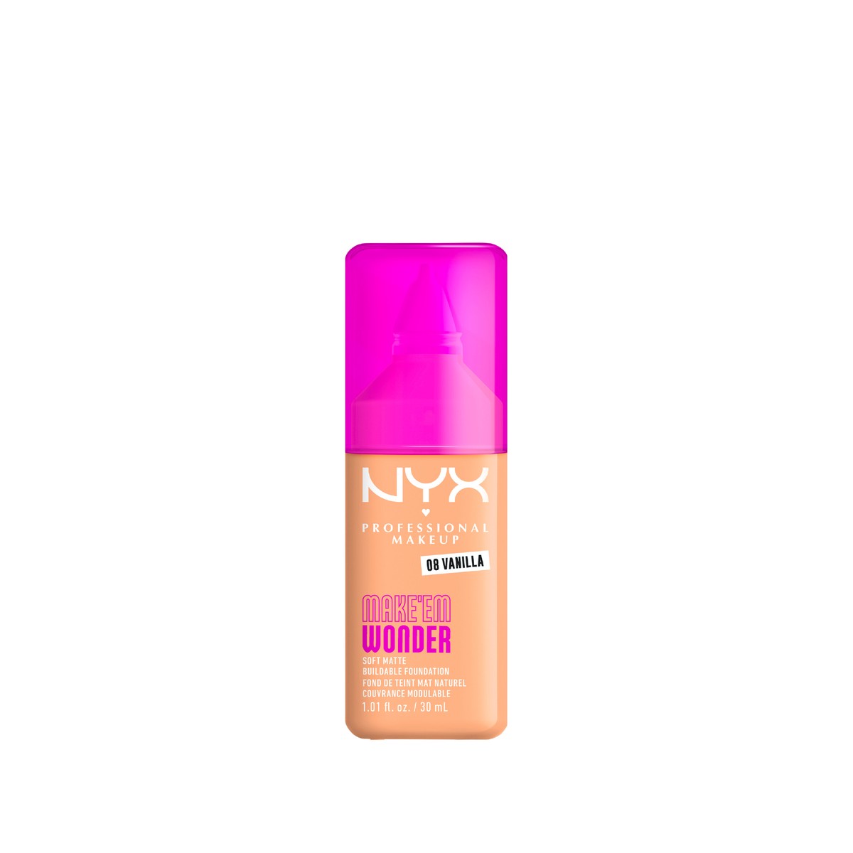 NYX Professional Makeup Make 'Em Wonder Liquid Foundation, 24HR Foundation Makeup With A Soft Matte Finish, Buildable Full Coverage