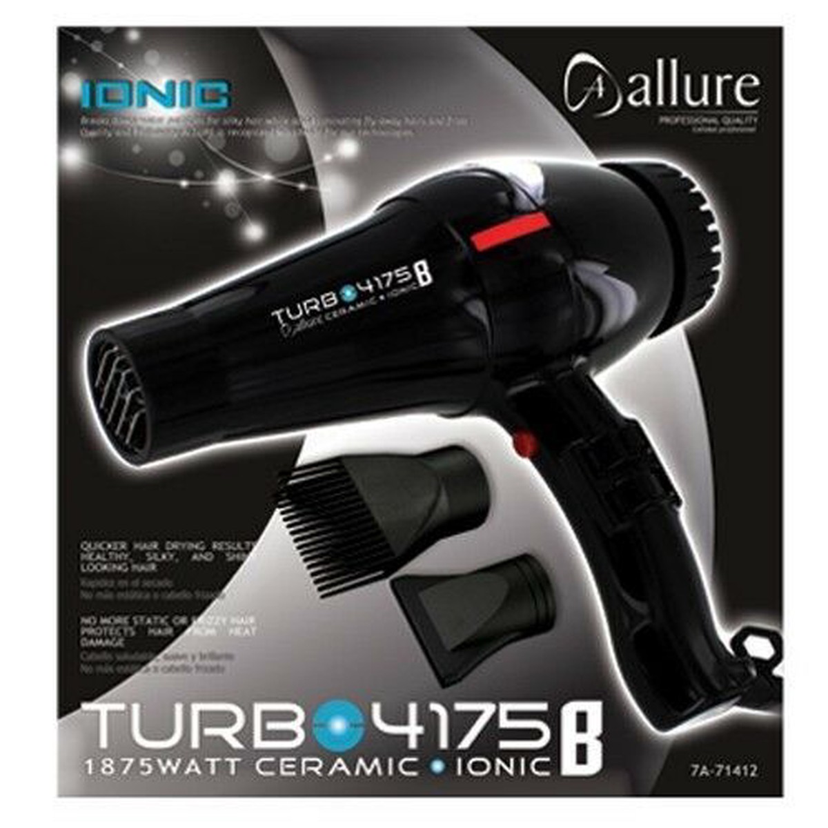 Allure Turbo 4175 1875 Watt Ceramic Ionic Hair Blow Dryer