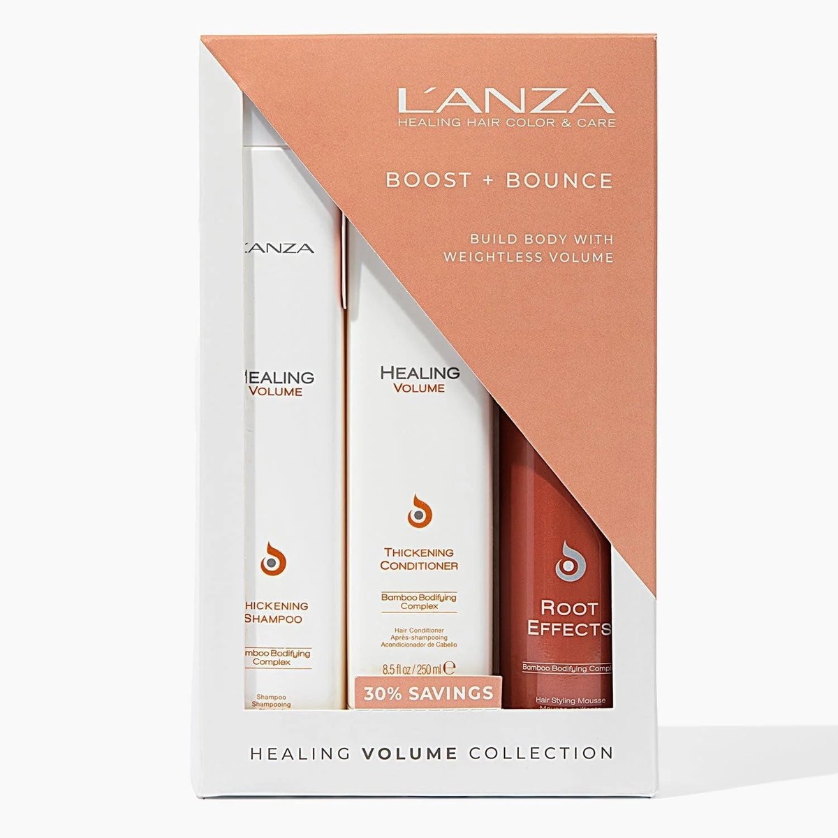 L'ANZA Healing Volume Trio Hair Kit Thickening Shampoo, Conditioner & Root Mousse