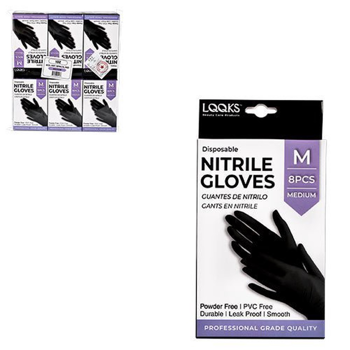 LQQKS Nitrile Glove, 8 pc/Pk, Medium