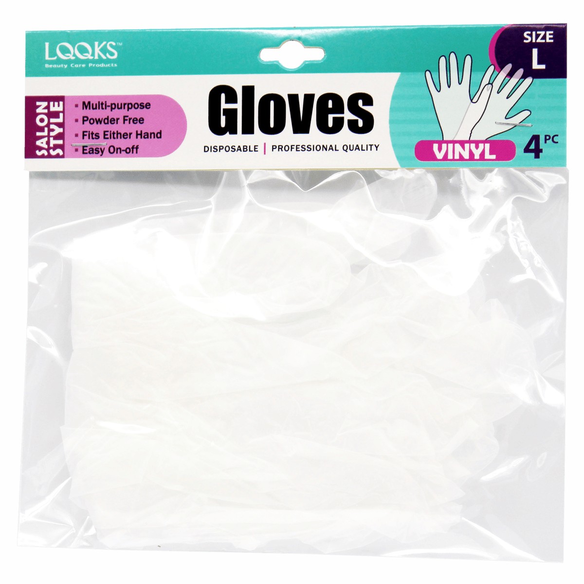 LQQKS Vinyl Gloves 4 pc