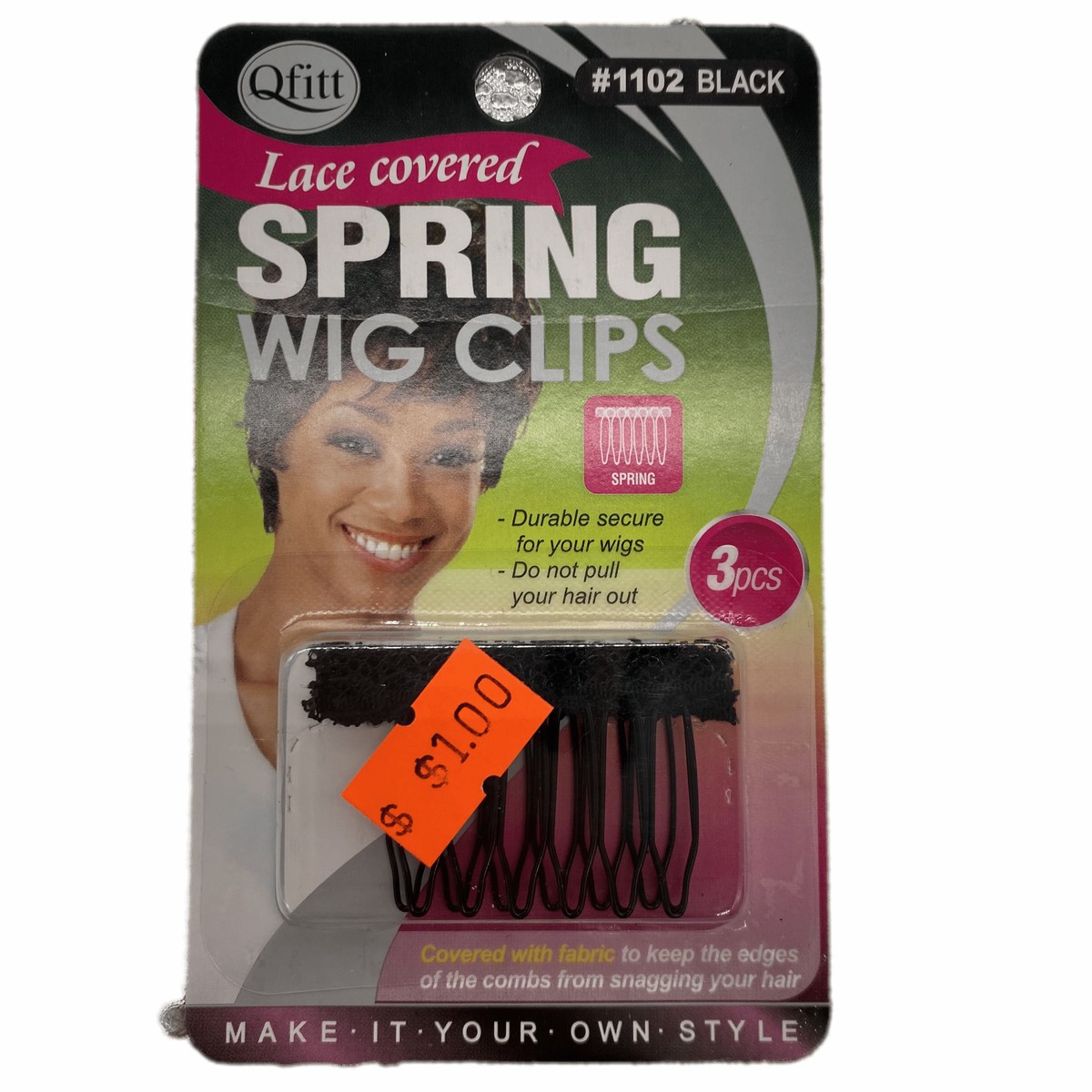 Qfitt Lace Covered Spring Wig Clips