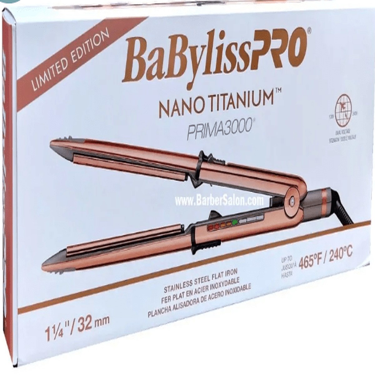 Babylisspro Limited Edition 1 14in Rose Gold Prima Flat Iroon