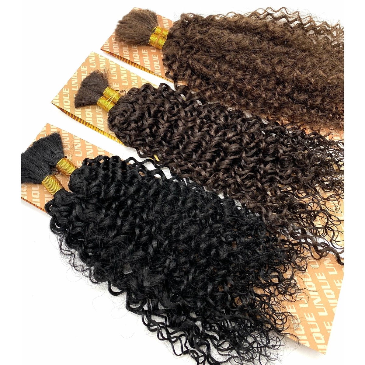 Unique's Human Hair Jerri Curl Bulk 18 Inch