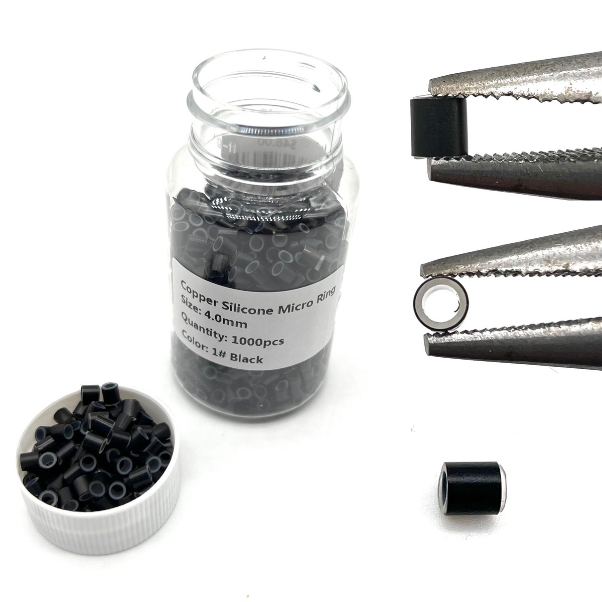 VIP Extensions Micro Rings Silicon Copper #1 Hair Extensions