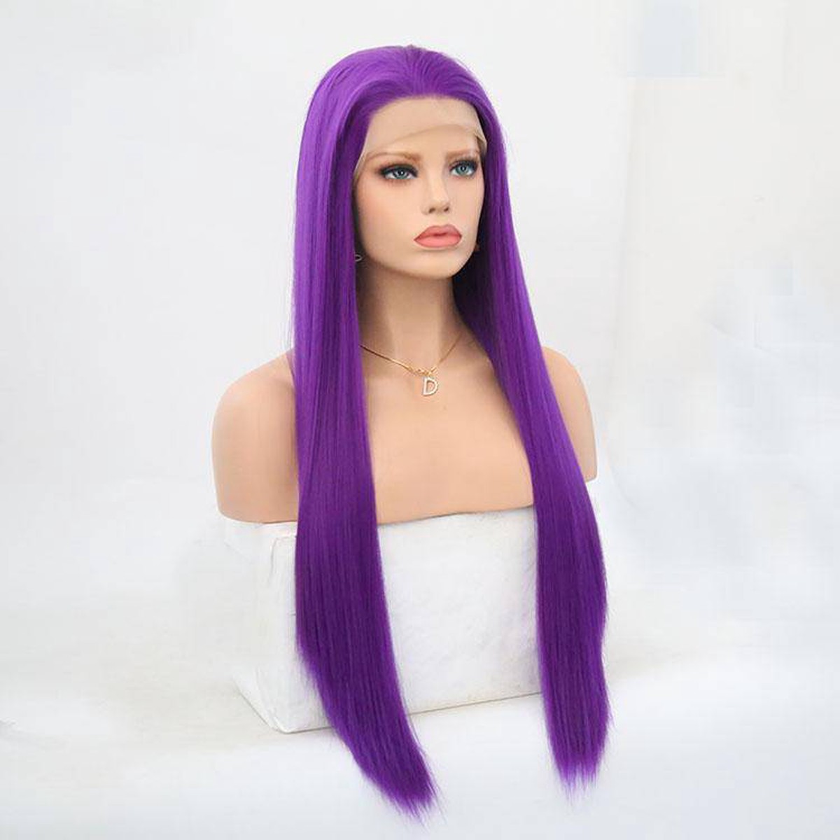 VIP Extensions Purple Straight Synthetic Lace Front Wig, Style 264