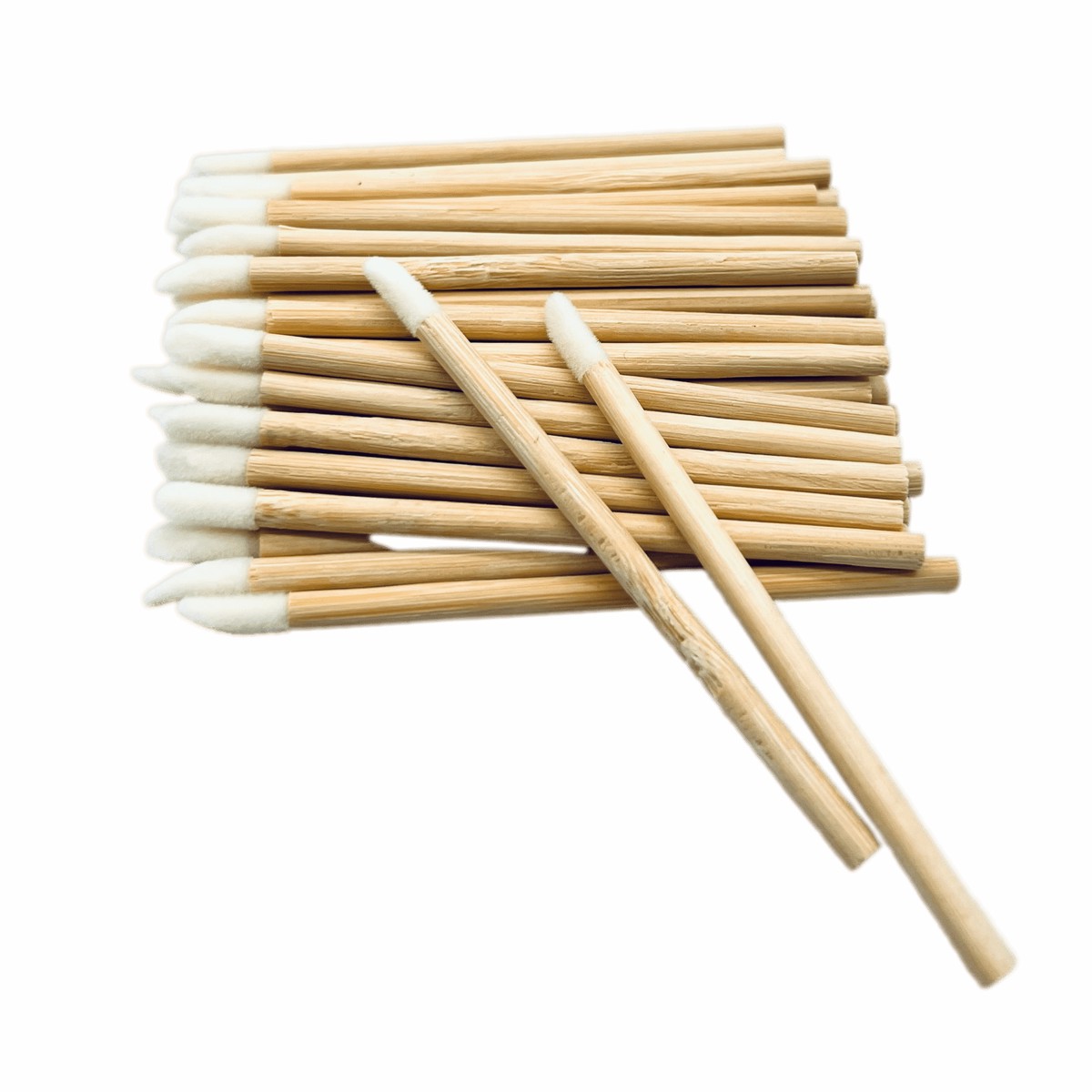 VIP Eyelash Lip Brush with Bamboo Handle, 50 pcs/Bag