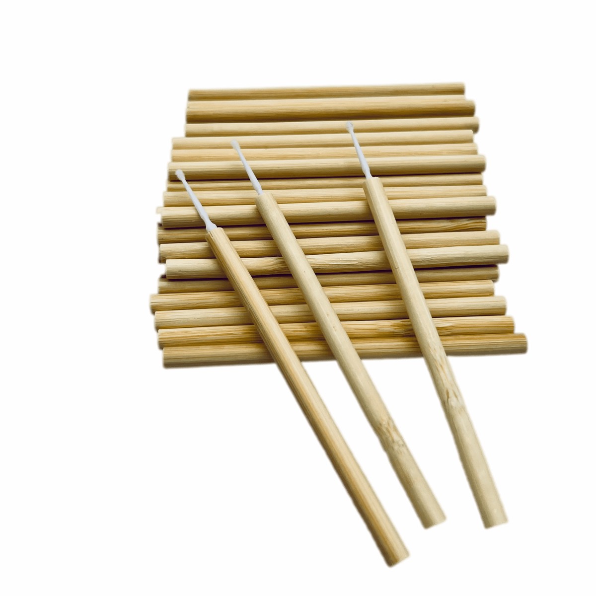 VIP Eyelash Micro Brushes with Bamboo Handle, 50 pcs/Bag