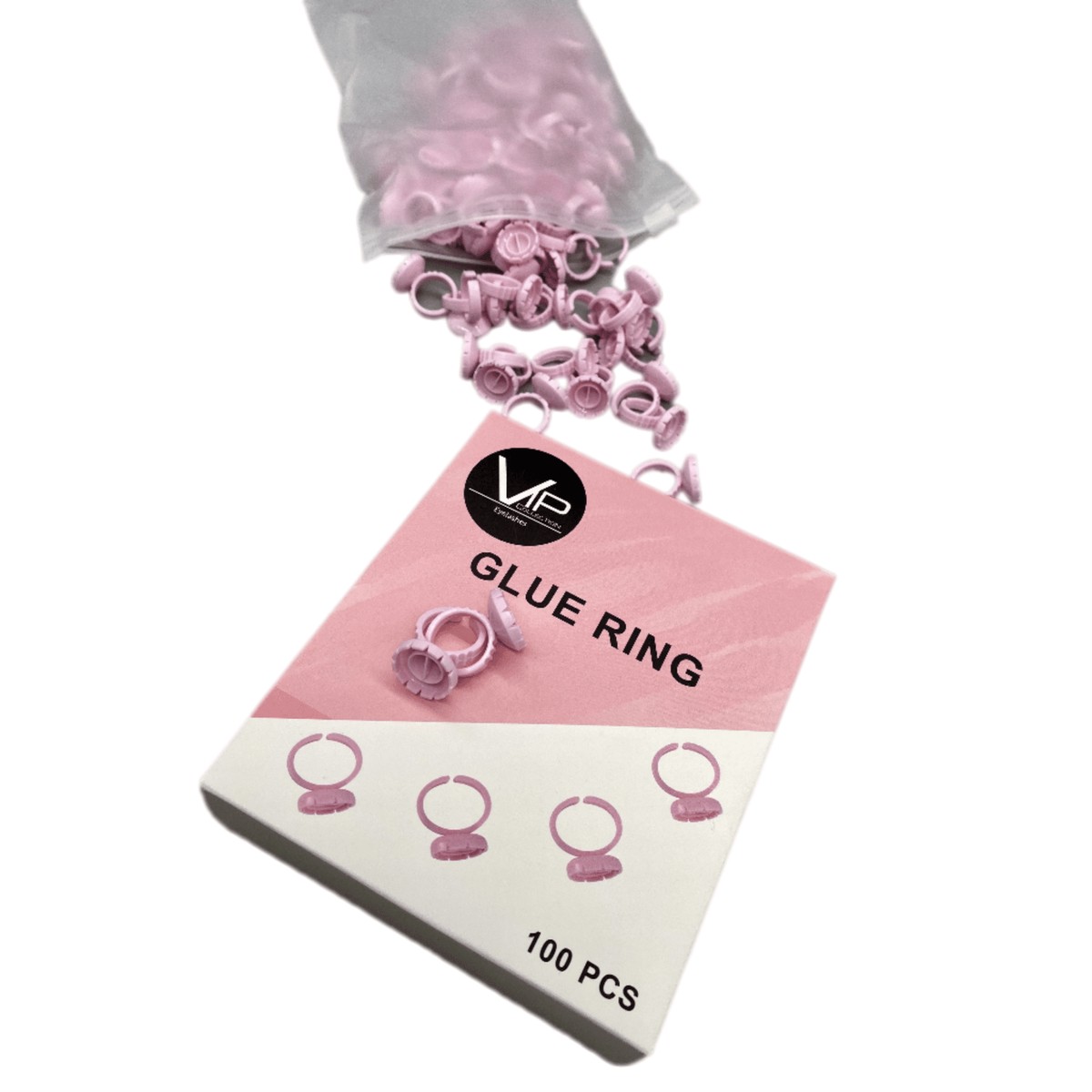 VIP Glue Ring & Easy Fan Cup, Two in One, 100 pcs/Bag